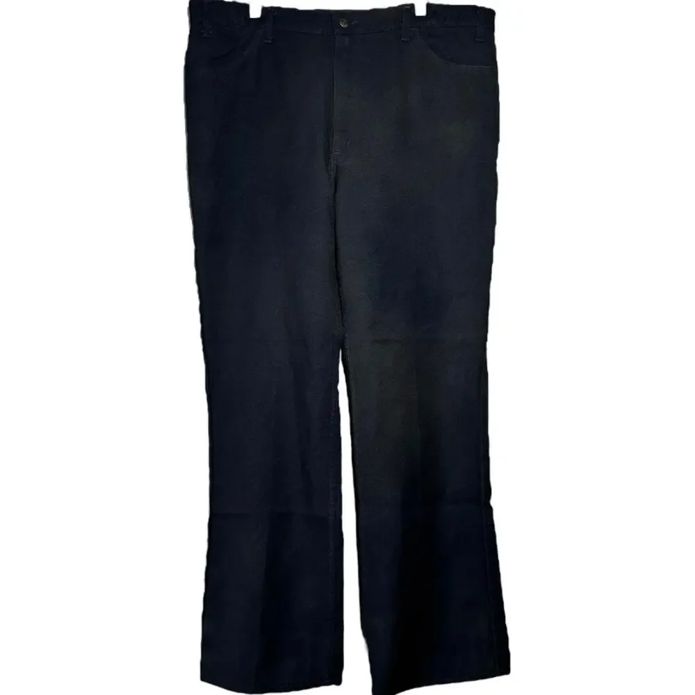 Vintage Levi's Bootcut Pants Wrinkle Resistant 80s Navy Blue 42x32